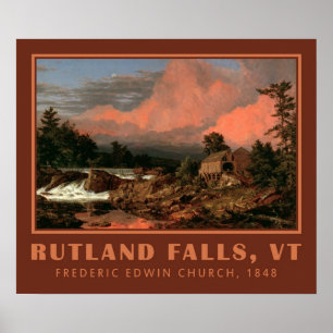 Affiche artistique de l'église "Rutland Falls"