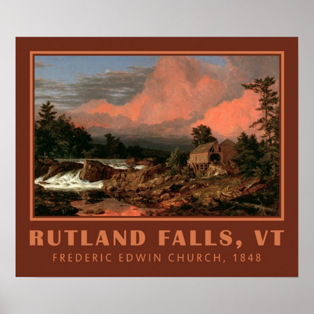 Affiche artistique de l'église "Rutland Falls" (Devant)