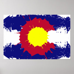 Affiche artistique du drapeau du Colorado