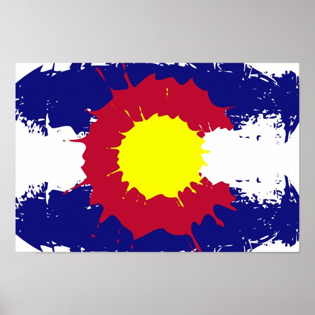 Affiche artistique du drapeau du Colorado (Devant)