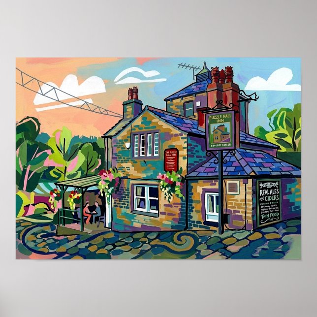 Affiche artistique du Puzzle Hall Inn, Sowerby Bri (Devant)