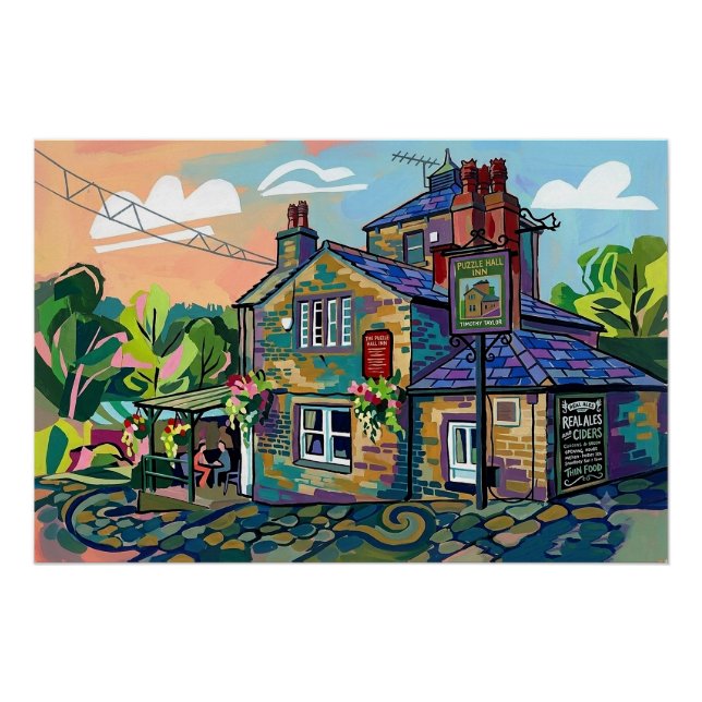Affiche artistique du Puzzle Hall Inn, Sowerby Bri (Devant)