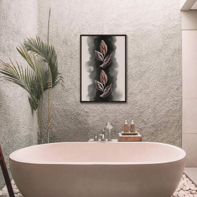 Affiche Artistique Mid-Century Moderne botanique Feuilles  (Créateur téléchargé)