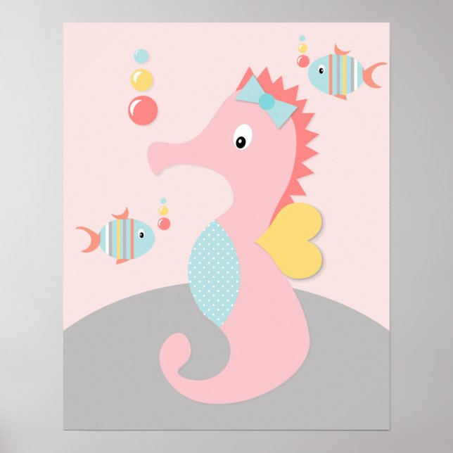 Affiche artistique représentant une vie marine ave (Devant)