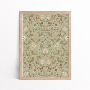 Affiche Arts et artisanat de style vintage Floral forestie