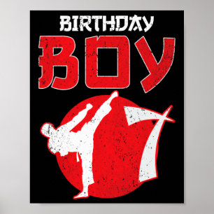 Affiche Arts Martiaux Anniversaire 7 Ans Karaté Taekwondo