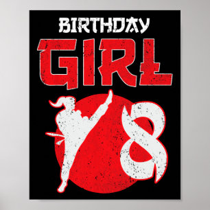 Affiche Arts Martiaux Anniversaire Karaté Taekwondo 8 Ans