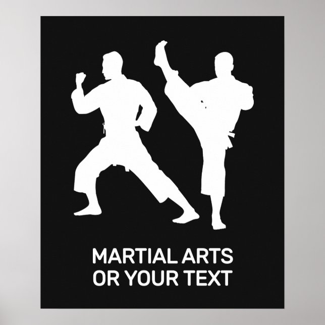 Affiche Arts martiaux avec texte et couleur personnalisés (Devant)