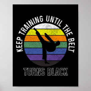 Affiche Arts martiaux Black Belt Jiu Jitsu Taekwondo Karat