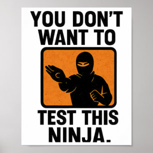 Affiche Arts Martiaux Boxe Ninja Danger Pochoir Graphique