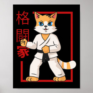 Affiche Arts martiaux Chat Kitten Kawaii Amoureux des chat
