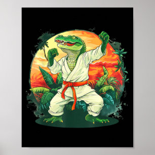 Affiche Arts martiaux de crocodile de karaté MMA Taekwondo