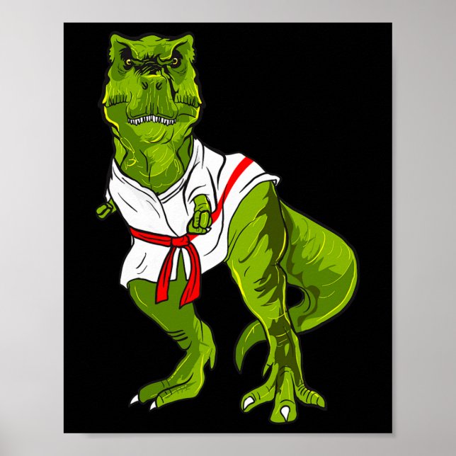 Affiche Arts martiaux de dinosaure ninja drôle de judo kar (Devant)