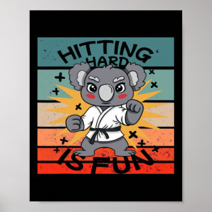 Affiche Arts martiaux de karaté de koala dessin animé éner