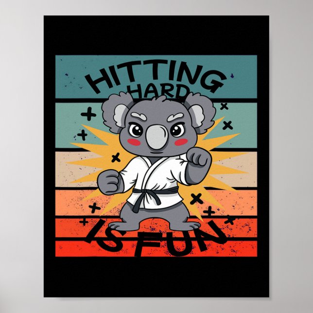 Affiche Arts martiaux de karaté de koala dessin animé éner (Devant)