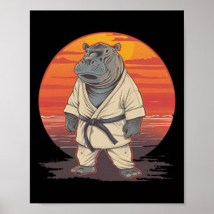 Affiche Arts martiaux de kickboxing Hippo Karaté Jiu-jitsu