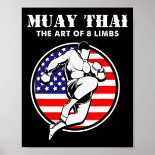 Affiche Arts martiaux de kickboxing L'art des 8 membres Mu