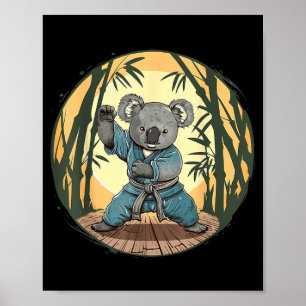 Affiche Arts martiaux de koala de kickboxing Karaté Jiu-Ji