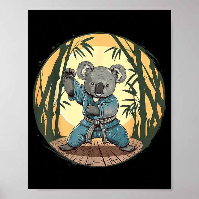 Affiche Arts martiaux de koala de kickboxing Karaté Jiu-Ji (Devant)