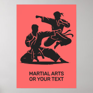 Affiche Arts martiaux de texte et de couleur personnalisés