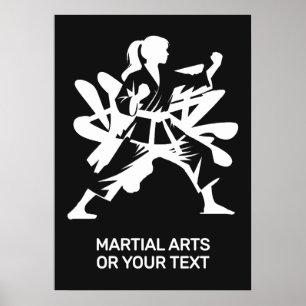 Affiche Arts martiaux de texte et de couleur personnalisés