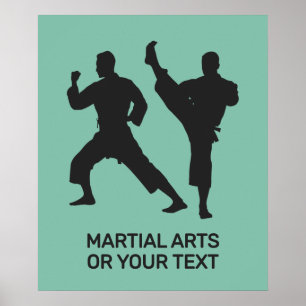 Affiche Arts martiaux de texte et de couleur personnalisés