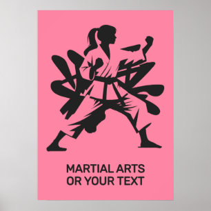 Affiche Arts martiaux de texte et de couleur personnalisés