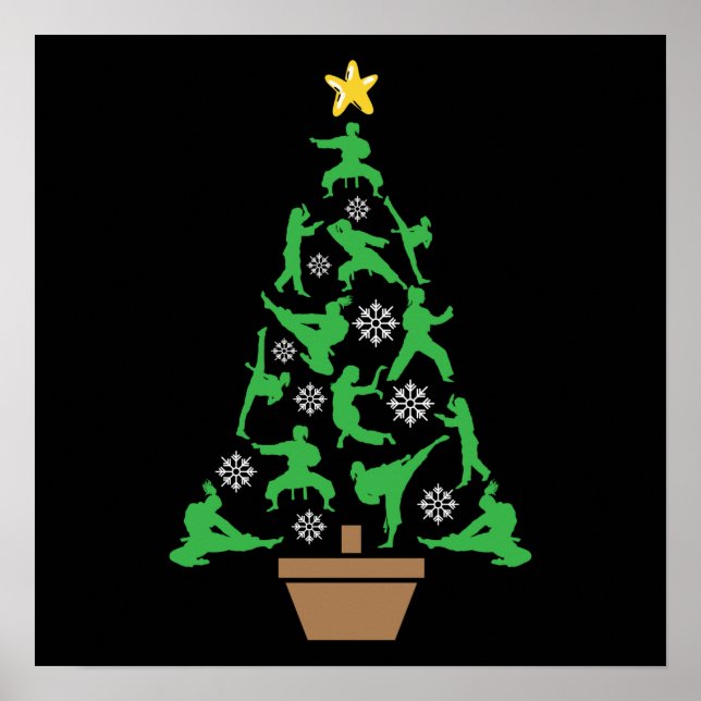 Affiche Arts martiaux féminins - Karate Arbre de Noël pour (Devant)