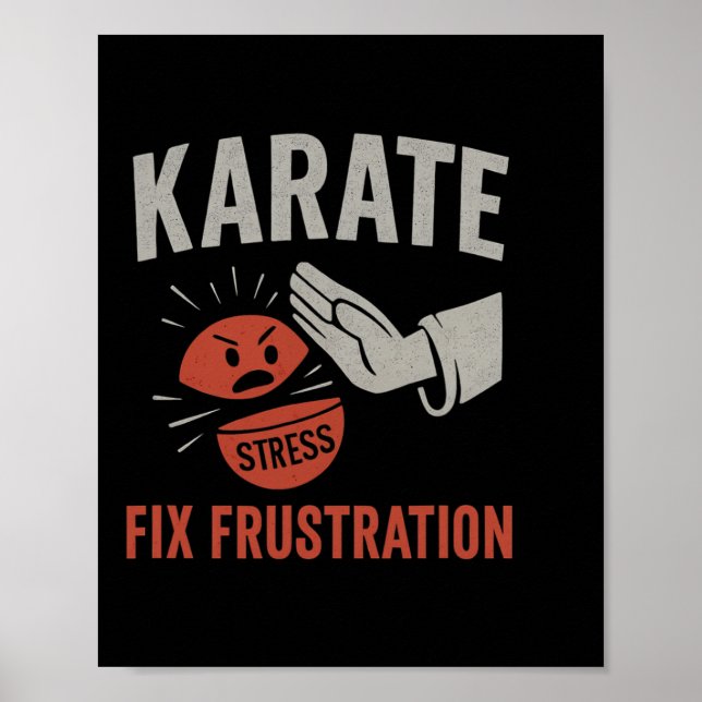 Affiche Arts Martiaux Funny Karate Corriger la frustration (Devant)