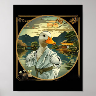 Affiche Arts Martiaux Karaté Canard Coucher de soleil Jard