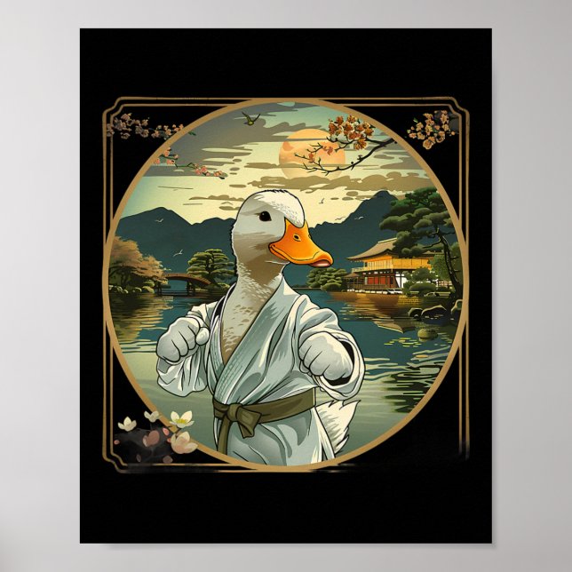 Affiche Arts martiaux Karate Duck Sunset Garden Mixed mart (Devant)