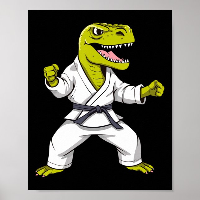 Affiche Arts martiaux Karaté T-rex de Taekwondo Kickboxing (Devant)