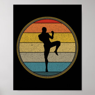 Affiche Arts Martiaux Mixtes Vintage Rétro Mma Kickboxing