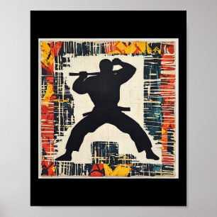 Affiche Arts martiaux Silhouette Abstraite