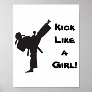 Affiche Arts martiaux Tae Kwon Do Karaté comme une fille T