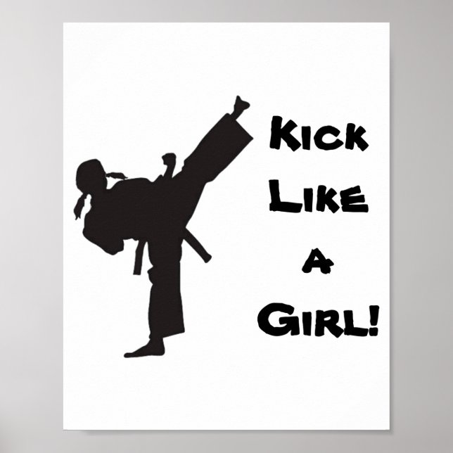 Affiche Arts martiaux Tae Kwon Do Karaté comme une fille T (Devant)