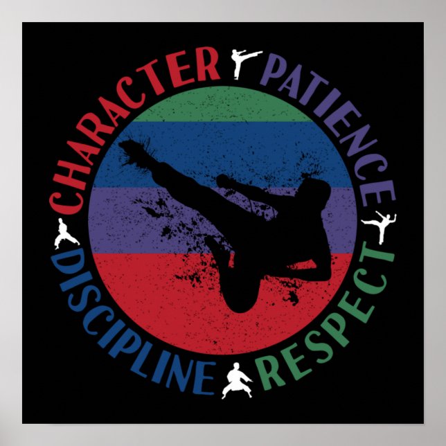 Affiche Arts martiaux - Valeurs fondamentales du karaté (Devant)