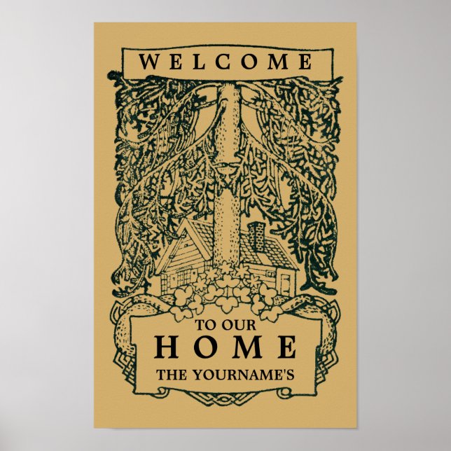 Affiche Arts vintages Et Artisanat Style "Bienvenue" (Devant)