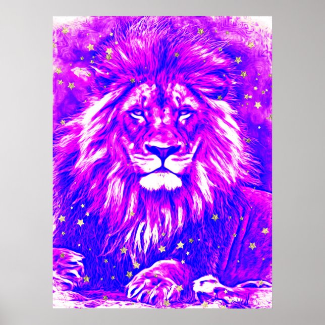 Affiche *~* Artsy + Abstrait Bold Celestial LION AP23 (Devant)