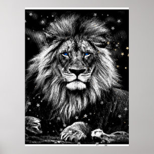 Affiche *~* Artsy AP23 ARGENT celestial artistique LION