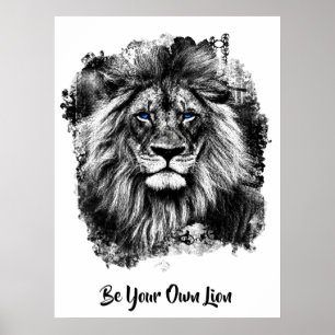 Affiche *~* Artsy AP23 Peinture artistique LION D'ARGENT