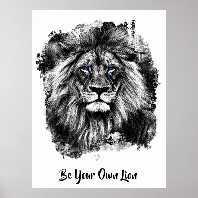 Affiche *~* Artsy AP23 Peinture artistique LION D'ARGENT (Devant)