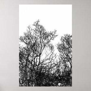 Affiche Artsy arbre moderne noir et blanc