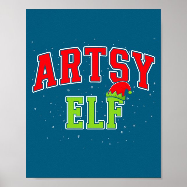Affiche Artsy Elf Christmas Family Matching Group Xmas Act (Devant)