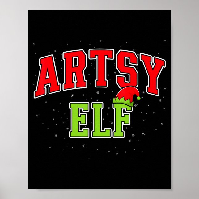 Affiche Artsy Elf Christmas Family Matching Group Xmas Act (Devant)