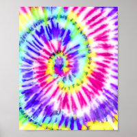 Artsy Neon Rainbow Tie Dye Motif d'aquarelle