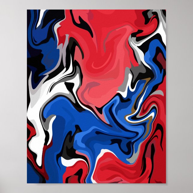 Affiche Artwork Abstrait dynamique avec couleurs en gras (Devant)