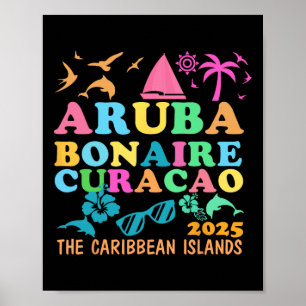 Affiche Aruba Bonaire Curaçao 2025 Île Voyage Caribéen