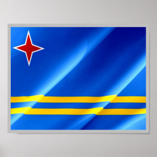 Affiche Aruba - Drapeau -