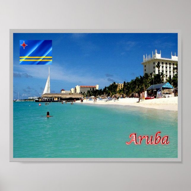 Affiche Aruba - Palm Beach - (Devant)